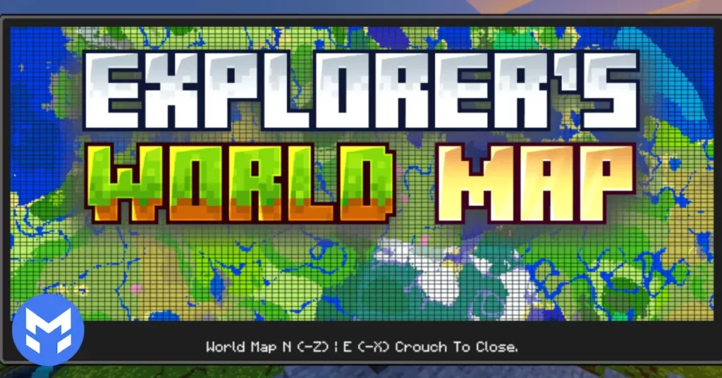 تصویر ادان Explorer’s World Map ماینکرفت بدراک