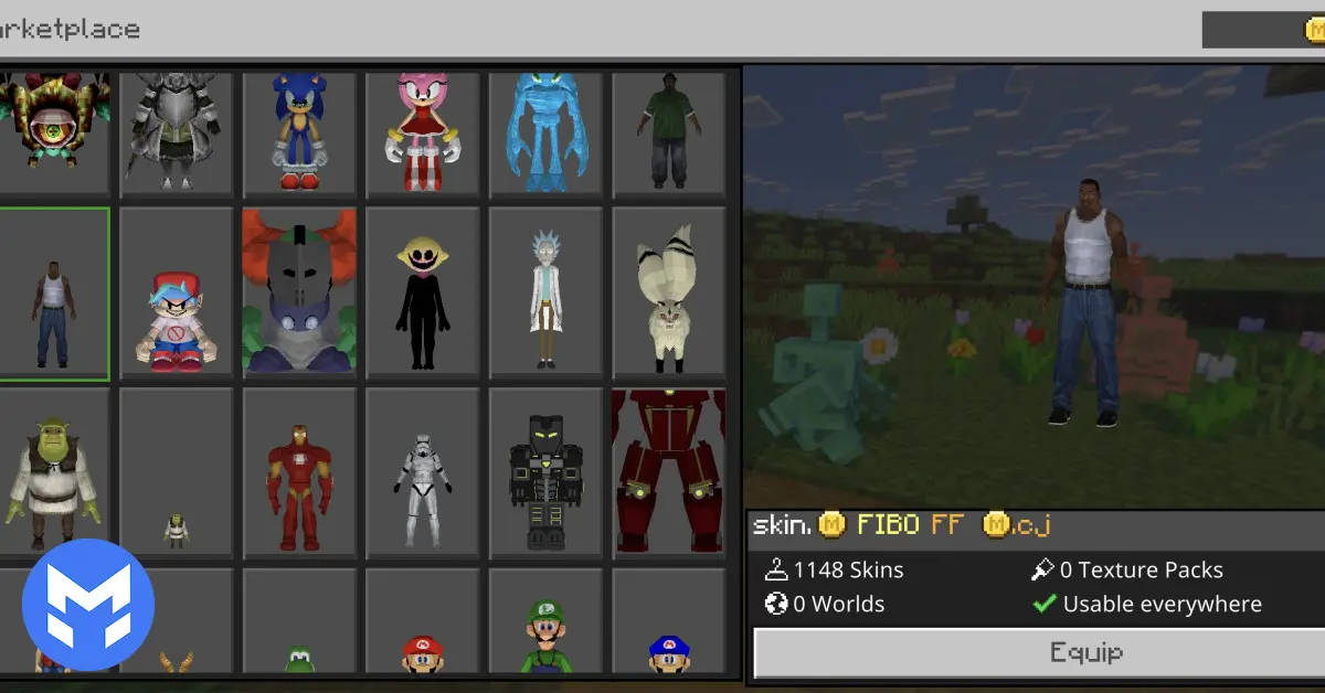 تصویر اسکین 5D سی جی ماینکرفت