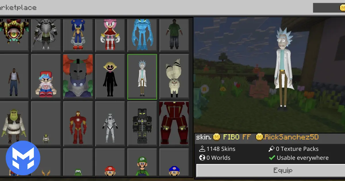 تصویر اسکین 5D ریک ماینکرفت