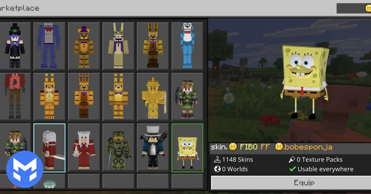 تصویر اسکین 5D باب اسفنجی ماینکرفت