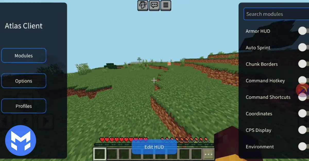 تصویر اطلس کلاینت ماینکرفت بدراک