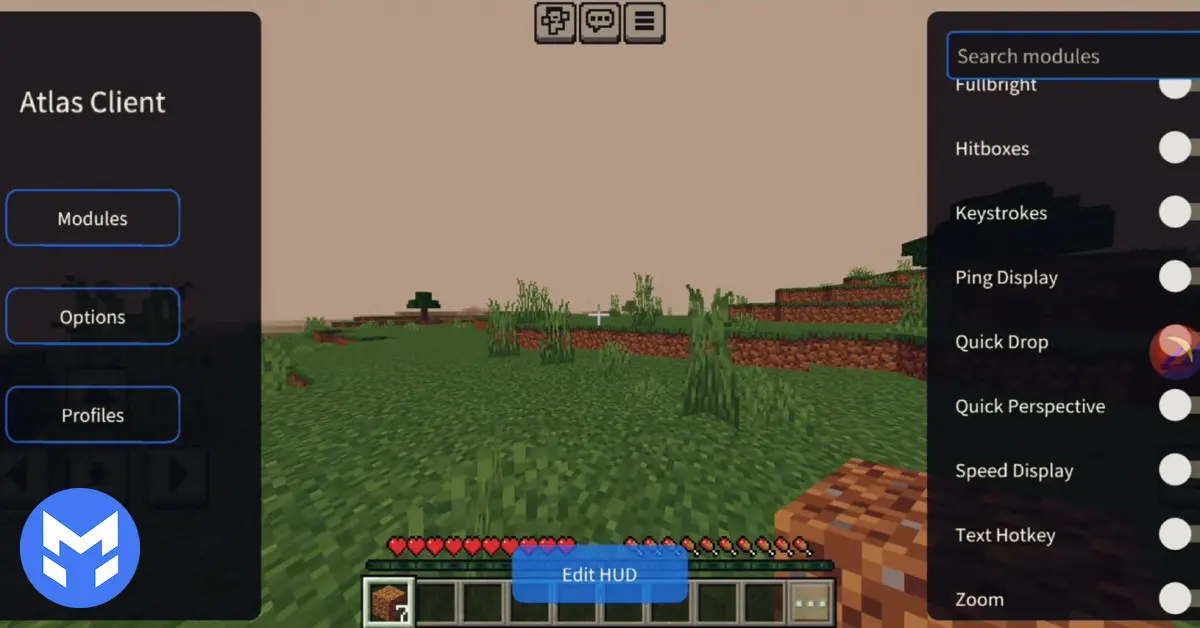 تصویر اطلس کلاینت ماینکرفت بدراک