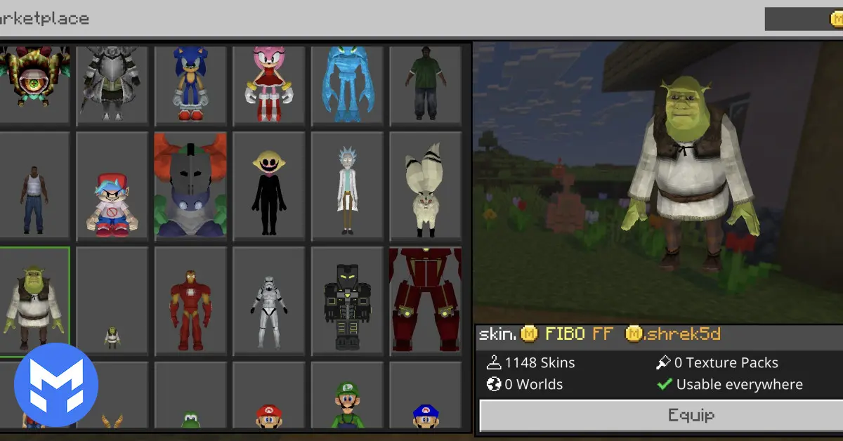 تصویر اسکین 5D شرک ماینکرفت