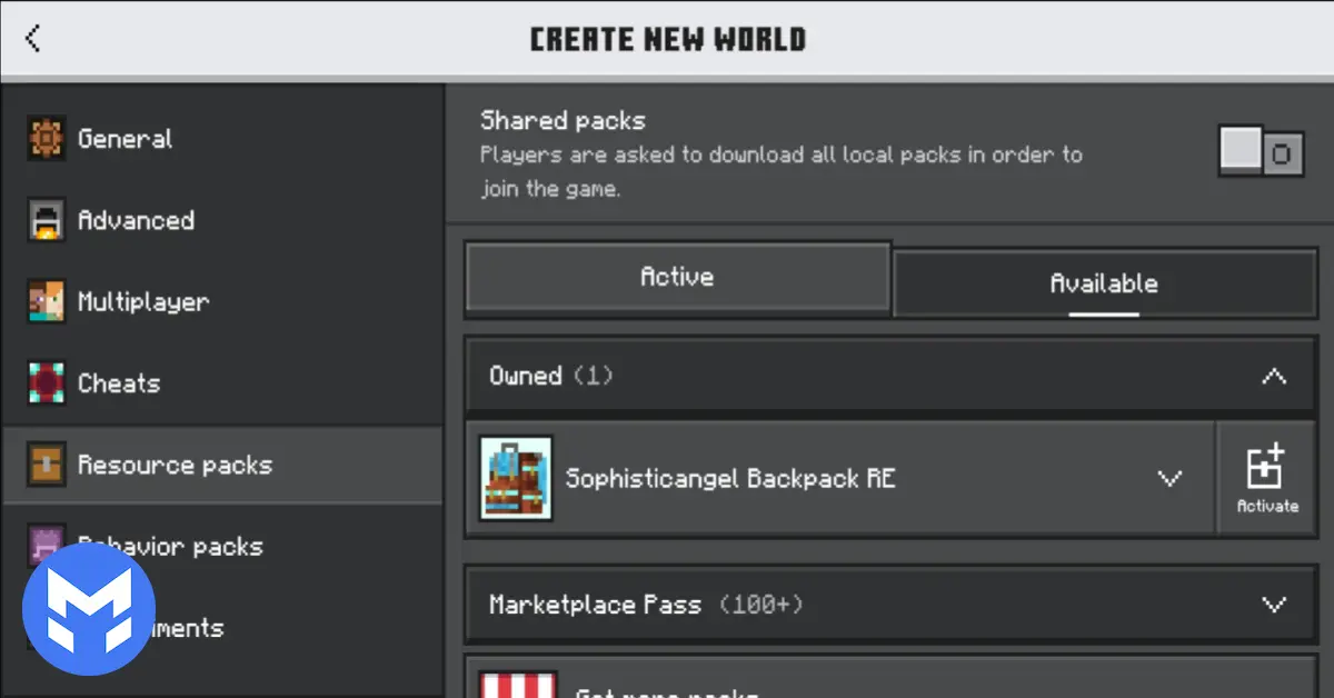 تصویر منو Create new world در ماینکرفت