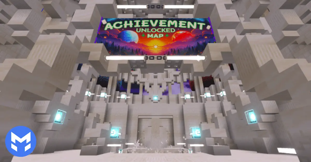 تصویر مپ باز کردن تمام اچیومنت های ماینکرفت بدراک